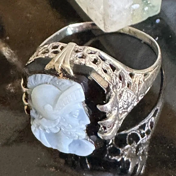 Titanic-Connection 14K White Gold Ostby Barton Intaglio Ring Size 6.5 - Picture 8 of 15